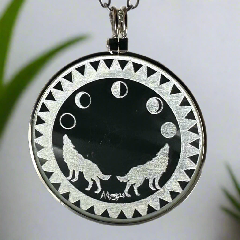 The Wolves & Moon Solar Lighter Pendant