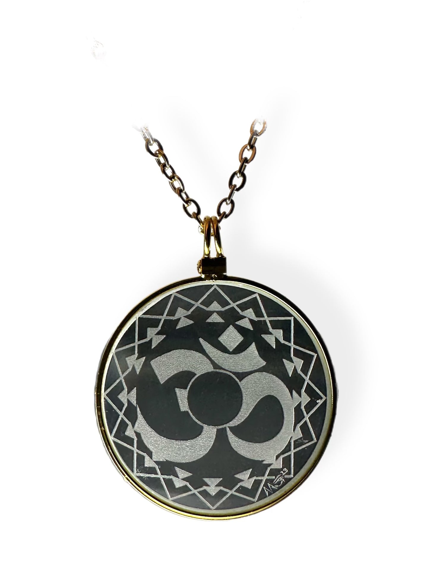 Om Yoga Necklace, Solar Lighter, Magnifying Glass Necklace, Sustainable Jewelry, Cannabis Accessory