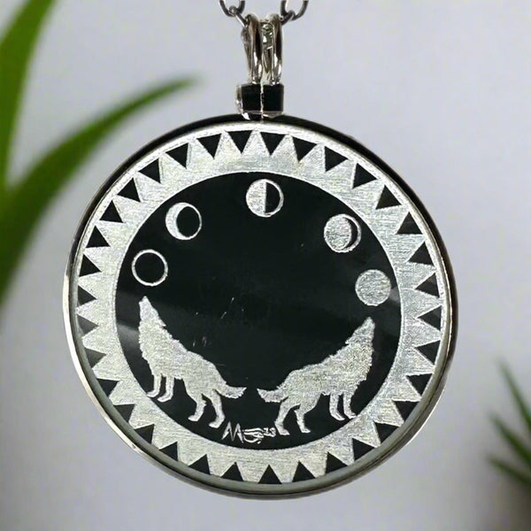 The Wolves & Moon Solar Lighter Pendant