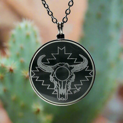 The Buffalo Magnifying Glass Solar Lighter Pendant Necklace