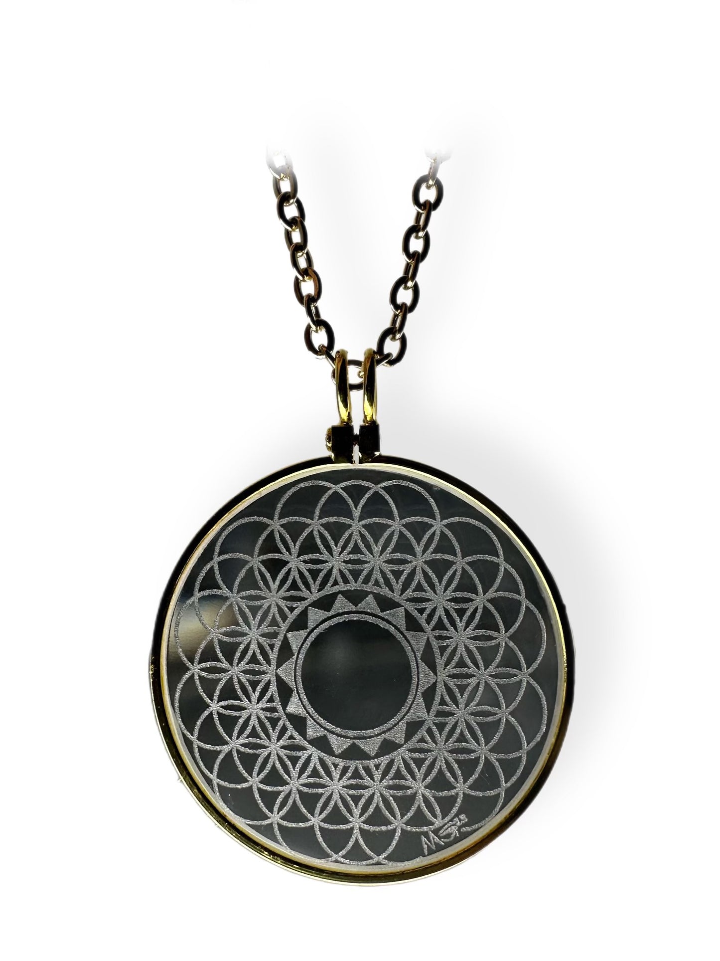 Flower of Life Necklace, Solar Lighter, Magnifying Glass Necklace, Sustainable Jewelry, Cannabis Accessory